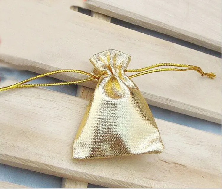 500pcs 9*12cm gold bags woman vintage drawstring bag for Wedding/Party/Jewelry/Christmas/Gift diy handmade Pouch Packaging Bag