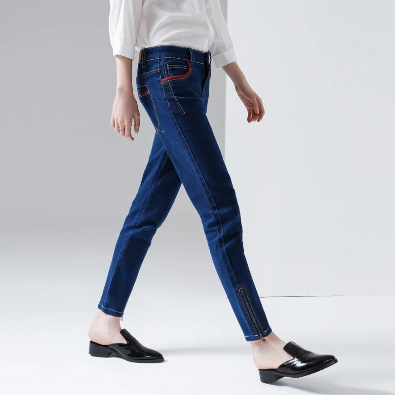 Toyouth 2017 Cotton Denim Jeans Women's Skinny Pants Pencil Trousers Elastic Slim Female |
