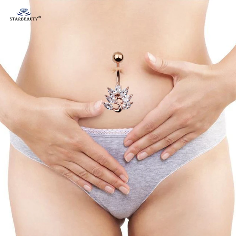 1 шт. Bijoux (украшения своими руками) Павлин Живота Piercing Nombril розовое золото живота