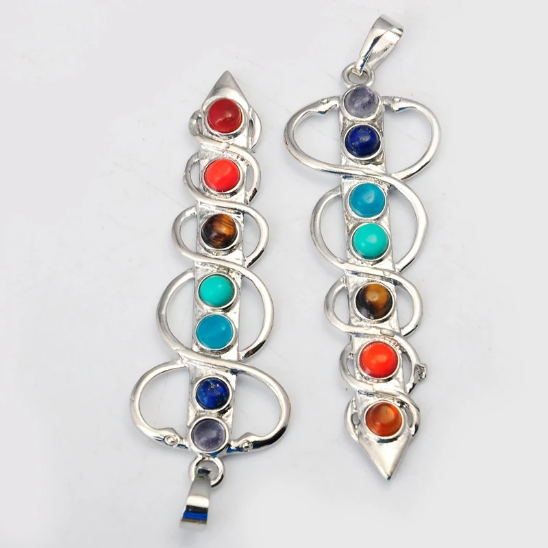 7 чакра камни кулон натуральный камень Бусины тигровый глаз Сердолик Бирюза