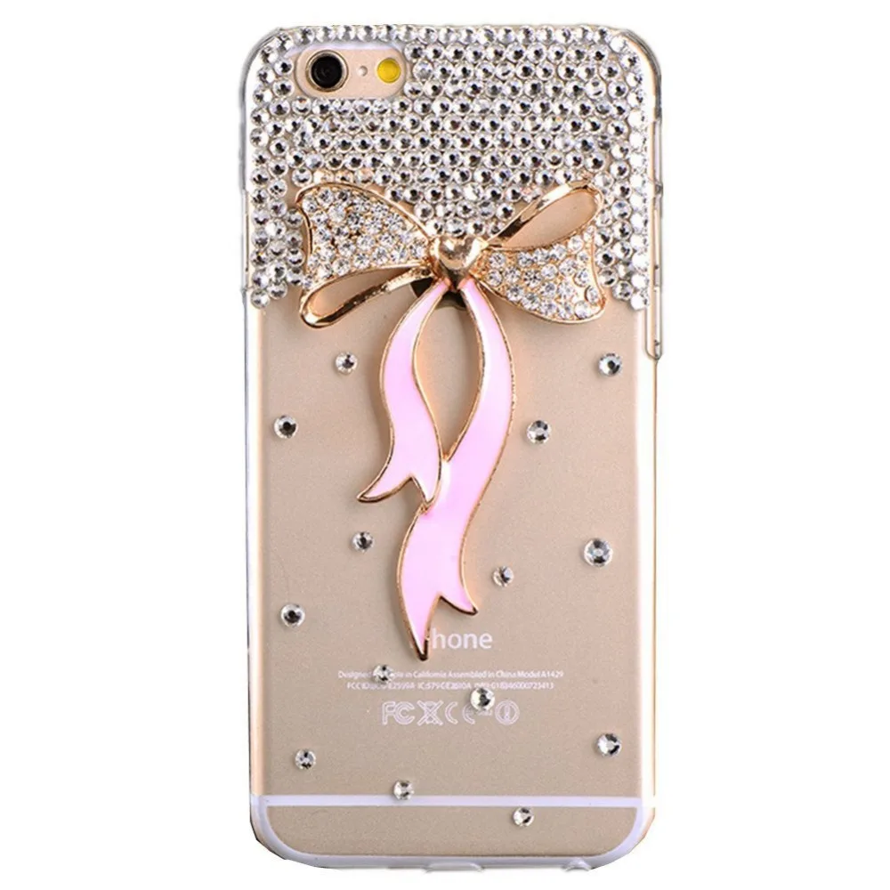 Модный Блестящий чехол со стразами и для телефона Iphone 13 12 11 Pro MAX X XS XR 8 7 6 6S Plus (бант)