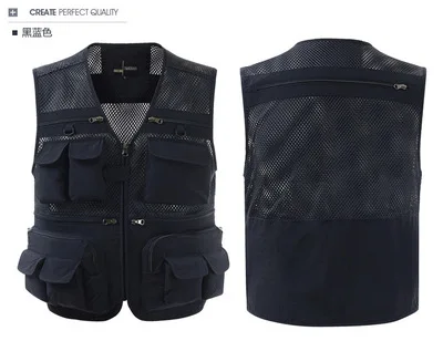 Джинсовое Сетчатое жилет Для мужчин разгрузки для фотографов несколькими