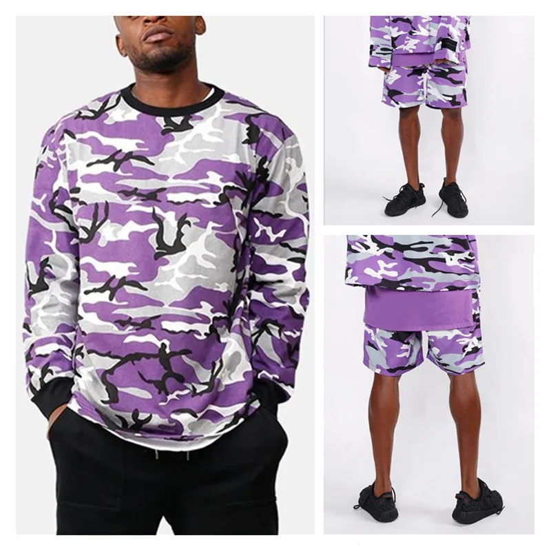 2019 New High Street Sports Suit Hip Hop Streetwear Autumn Winter Tracksuit Men 2PC Sportswear Hoodies+Shorts Jogger | Мужская одежда