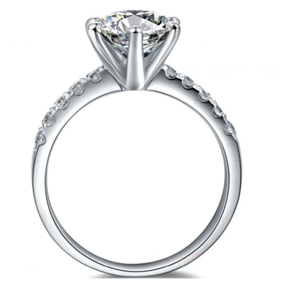 Тест Положительный бренд Moissanite 2CT алмазное обручальное кольцо с зубцами