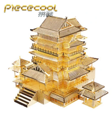 Piececool строительные модели 3D Металлические Nano головоломки Tengwang модель павильона
