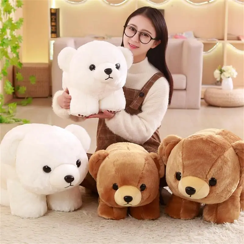 1 шт. 40/50 см реальной жизни Polar Bear пухлых плюшевые игрушки коричневый/белый медведь
