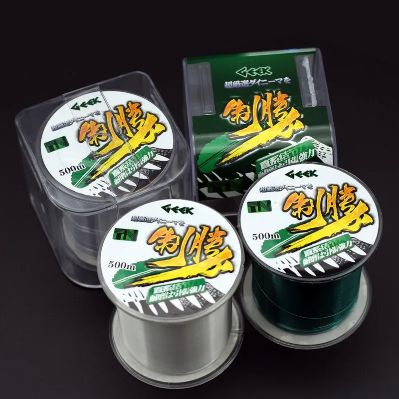 Быстротонущий рыболовный трос 500 м прозрачный зеленый серый нейлон рыболовная