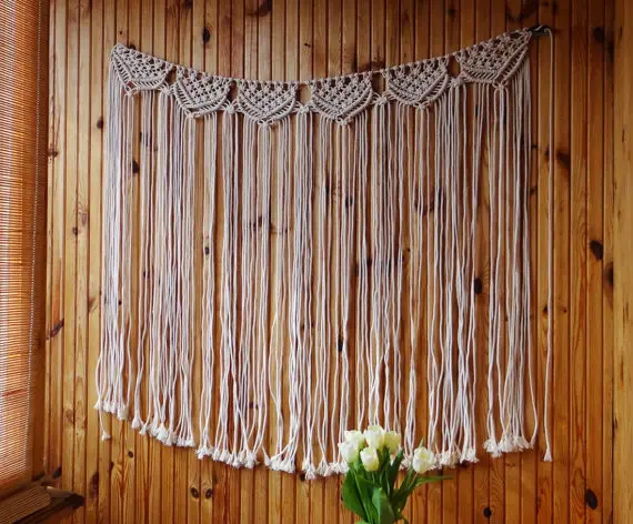 

Большой макраме на стену/свадебный фон/гобелен/макраме Декор/настенное искусство/Тканое настенное украшение/богемное плетение на стену