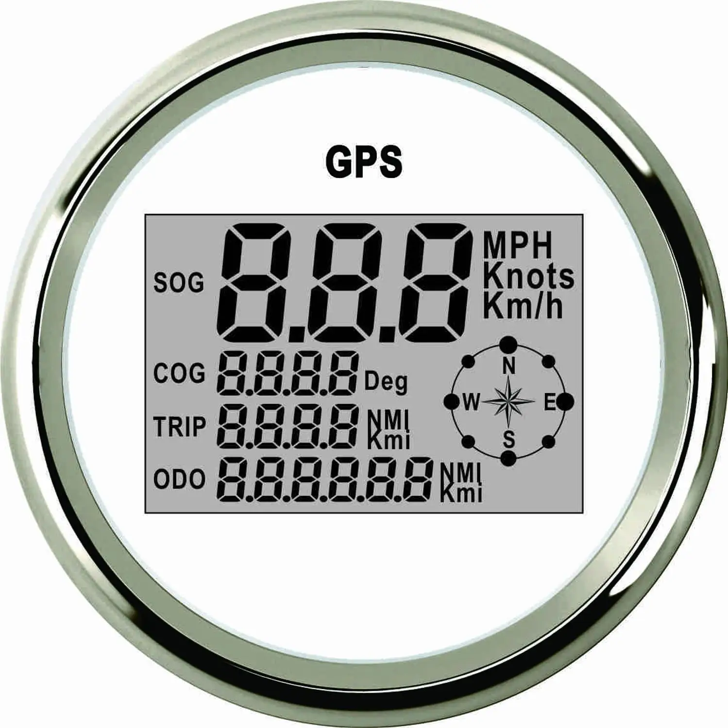 WS Универсальный 85 мм Цифровой GPS Спидометр 0-999 узлов км/ч миль/ч одометр 12 В/24 В с подсветкой - Цвет: WS