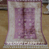 yilong 3 5x5 oriental silk carpet purple handmade vantage exquisite handmade silk rugs 1768
