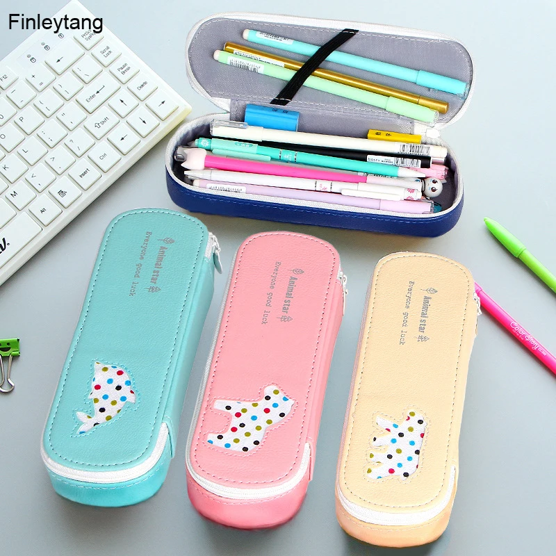 

Cute PU Pencil Case Animal Kawaii Creative Pencil Bag School Supplies Study Office Stationery Student Gifts Horse Pencil Box
