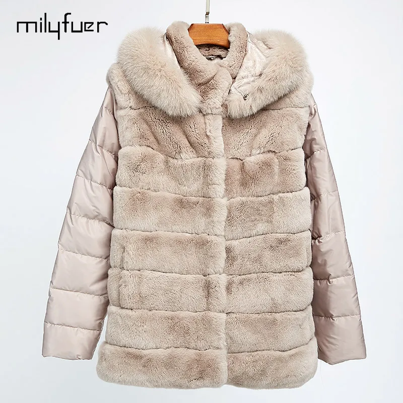 Milyfuer Новое поступление Кролик Мех животных Пальто для будущих мам Для женщин