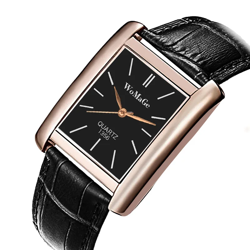 

Rose Gold Rectangle Ladies Watches Luxury Brand Wristwatches for Women Girl Fashion Quartz Watch Unisex Clock Relogio Feminino