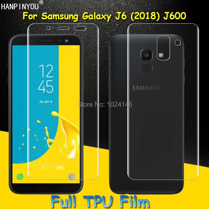Защитная пленка из мягкого ТПУ для экрана Samsung Galaxy J6 2018 с полным покрытием не