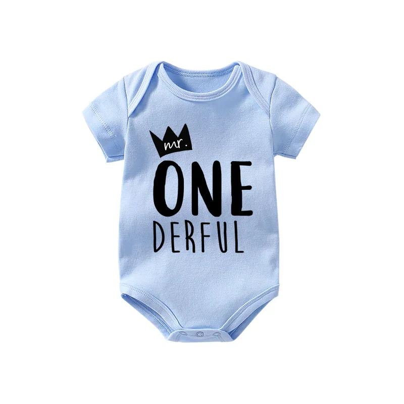 Culbutomind/наряд для первого дня рождения боди мальчиков 1 года Mr One Derful маленьких