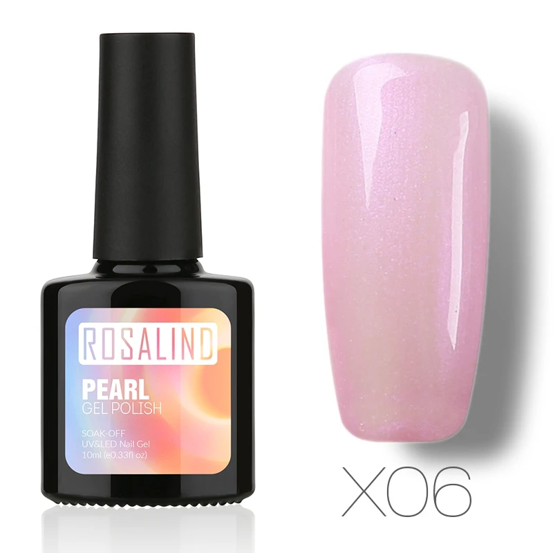 X06 ROSALIND гель 1S 10 мл новейший перламутровый цветной Гель-лак для ногтей УФ-замачиваемый лак для ногтей сухой с УФ-светодиодный гель-лаком - Цвет: X06