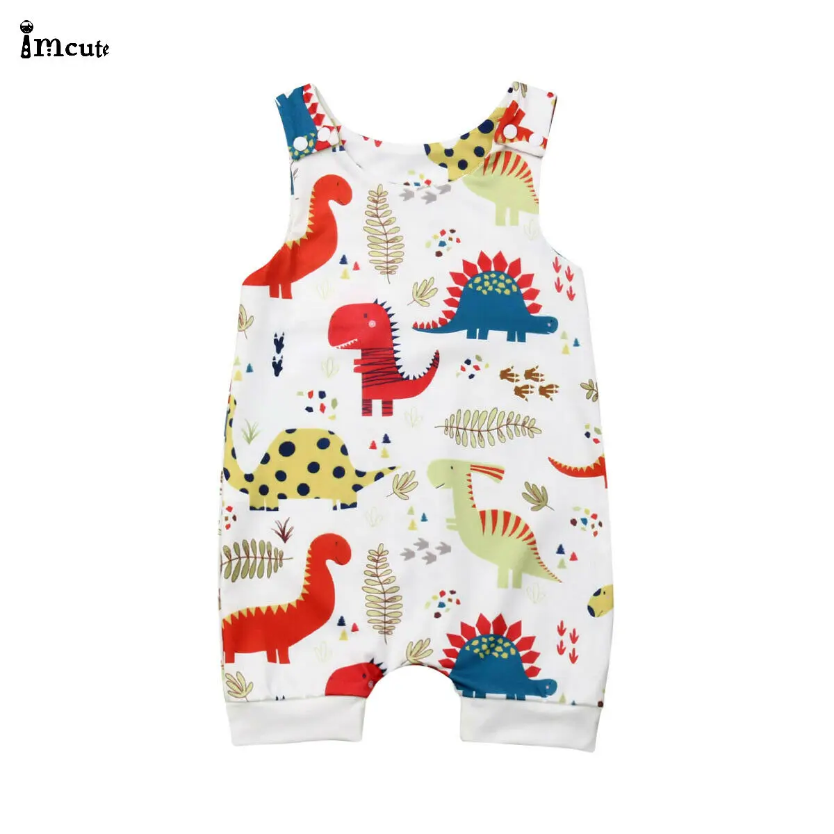 Милый Повседневный хлопковый комбинезон без рукавов с изображением животных для