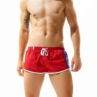 seobean mens shorts solid color sexy low waist fashion breathable shorts hot sell