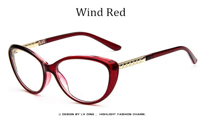 Wine Red Женские стильные очки кошачьи глаза, очки для близорукости, очки для маленького лица, фиолетовая градиентная оправа, прозрачные линзы, винно-красная ширина 135 мм - Цвет оправы: Wine Red