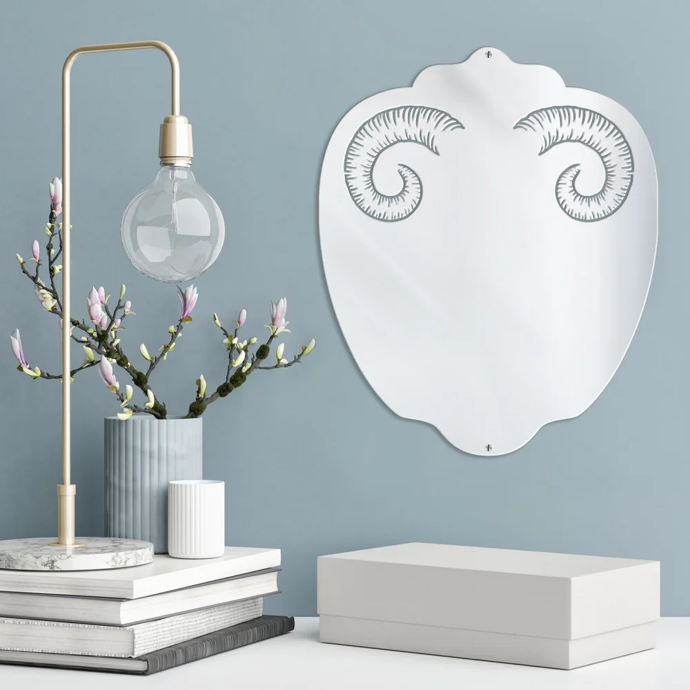 Ram большой рог настенное искусство декоративное акриловое стекло Рог овец селфи