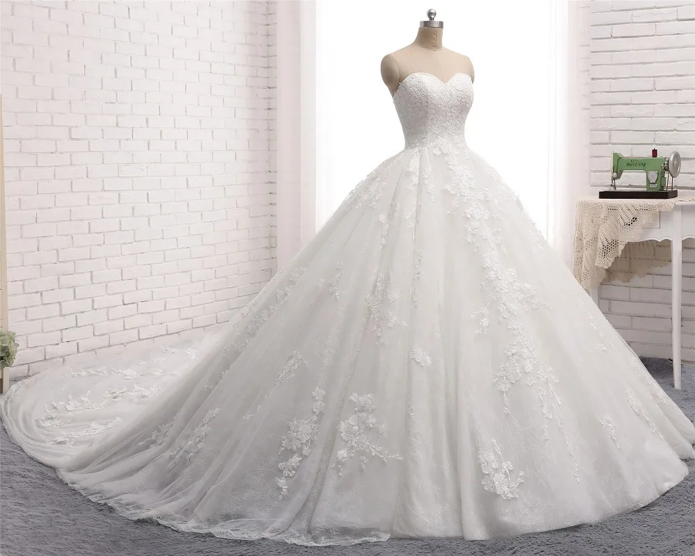 Винтажное свадебное платье со шлейфом и длинной талией 2018|ball gown wedding dresses|vintage