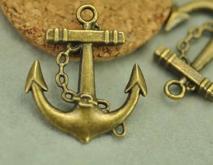 

Vintage diy accessories vintage handmade materials anchor 27x31mm 10 Pcs