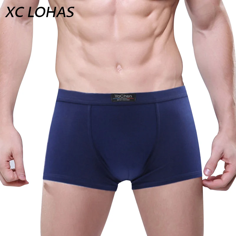 Мужские хлопковые трусы-боксеры Cueca однотонные мягкие для мужчин Дешевые трусы