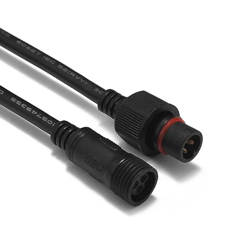 3 Pin Водонепроницаемый Мощность разъемы удлинитель провода шнур 2 м 0.5mm2 для WS2811B