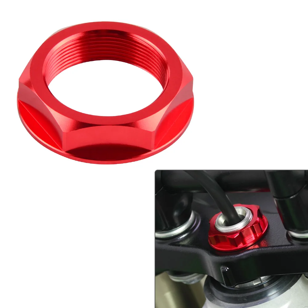 Красная ЧПУ Заготовка рулевого стержня гайка для Honda CR125/250 02-07 CRF250 CRF450 02-16