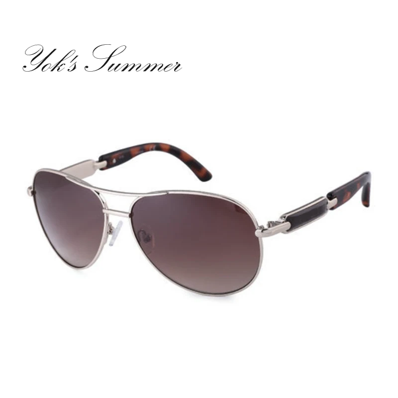 C4 Silver Brown YOK'S Винтаж для женщин Пилот солнцезащитные очки для UV400 покрытие розовый оттенок зеркало вождения очки модные украшения Oculos WN1283 - Цвет линз: C4 Silver Brown