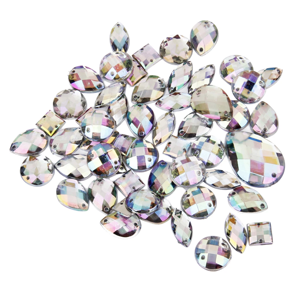 Смешанные Прозрачные Акриловые стразы на пуговицах 50 шт. в упаковке|Пуговицы| |