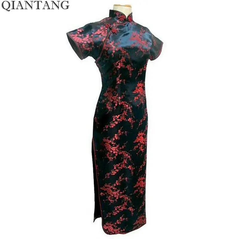 Лидер продаж светло-Розовое женское атласное классическое длинное платье Ципао