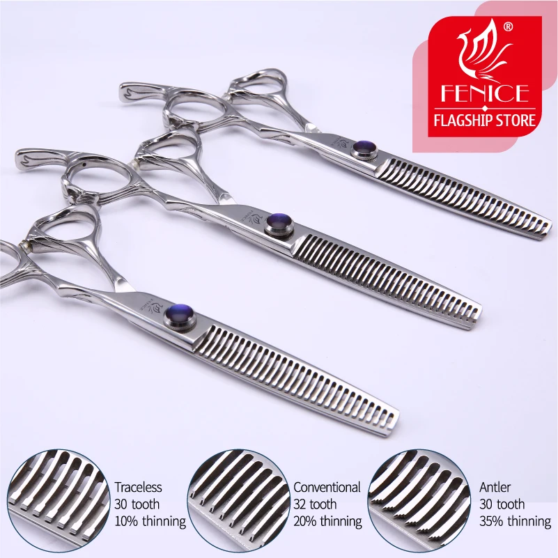Fenice Japan 440c 6 0 дюймов Профессиональные Парикмахерские филировочные ножницы для