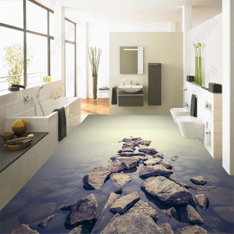 Обои beibehang с объемной росписью Простой камень для воды в ванной комнате 3d