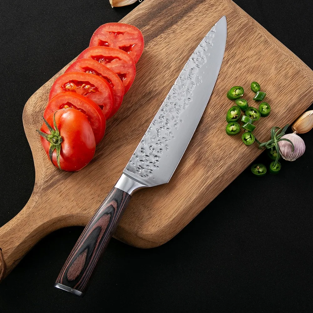Кухонный нож 8 дюймов профессиональные японские поварские ножи 7CR17 440C сантоку из