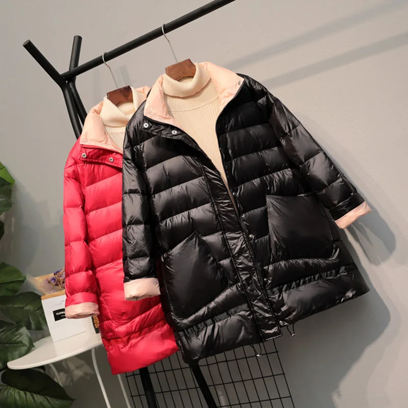 

2019 Winter Coat Women Down Parka Women's 90%White Duck Down Jackets Large Size Warm Thick Parka Loose Coat Winter Jacket Women