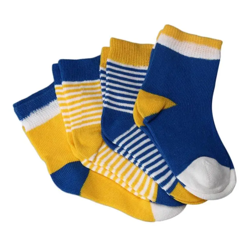 4 Pairs Striped Socks Baby New Born Boy Girl Casual Winter Infantil Slippers Anti Slip Floor Children | Детская одежда и обувь