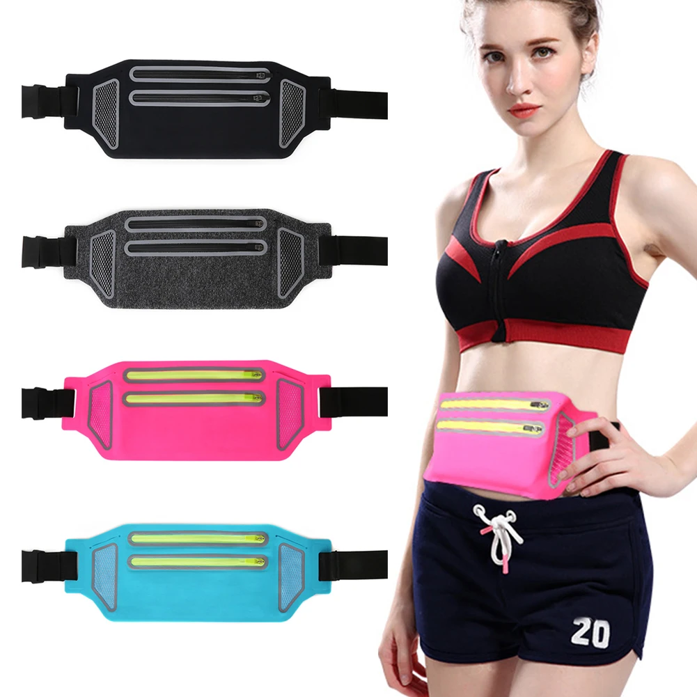Running Belt Lightweight Breathable Multifunctional Large Capacity Accessories Double Zipper Waist Bag Outdoor Elastic Storage | Спорт и