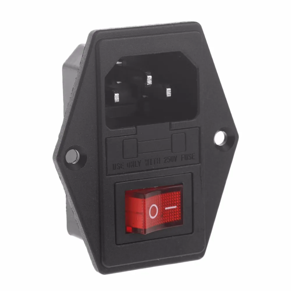 1 шт. Новинка 10A 250 В 3 Pin IEC320 C14 AC Вход штекер розетка без предохранителя|Запасные