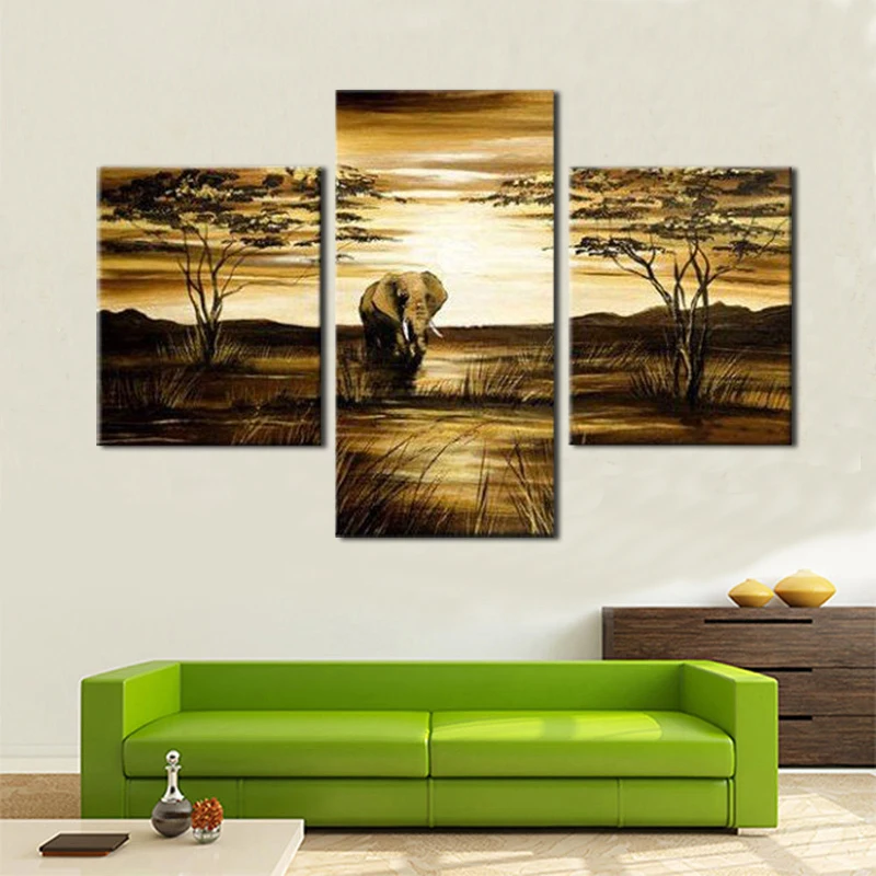 Новая современная ручная роспись маслом на холсте Африканский ландшафт Саванна