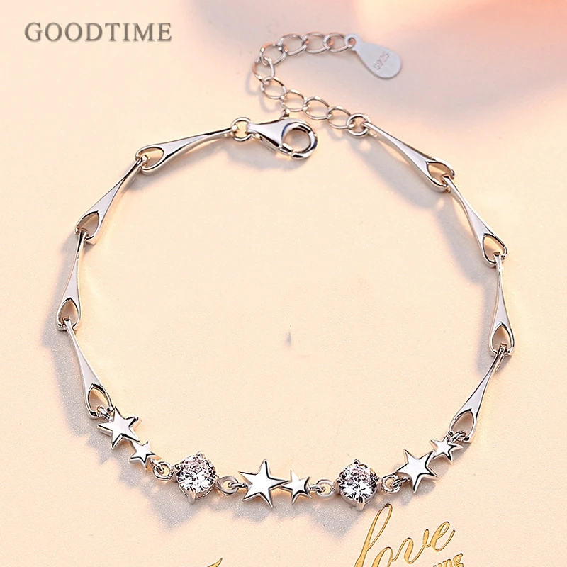 Модные браслеты из стерлингового серебра 925 пробы стразы ювелирные изделия Шарм