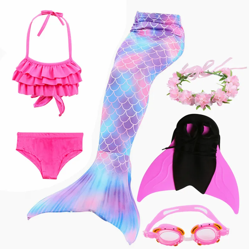 2020 New Children Mermaid Tails with Monofin Girls Kids Costumes Swimming Mermaid Tail Mermaid Swimsuit Flipper for girls
