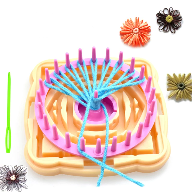 

Hand Knitting Tools Daisy Square Knitting Machine Weave Set Wool Yarn Needle Knit Flower Net Square Weaver DIY Handmade Craft
