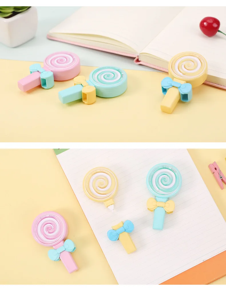 Kawaii пресс-форма декоративная Корректирующая лента Милая Радуга Леденец форма для детей девочек мультфильм Дневник канцелярские принадлежности Школьные принадлежности