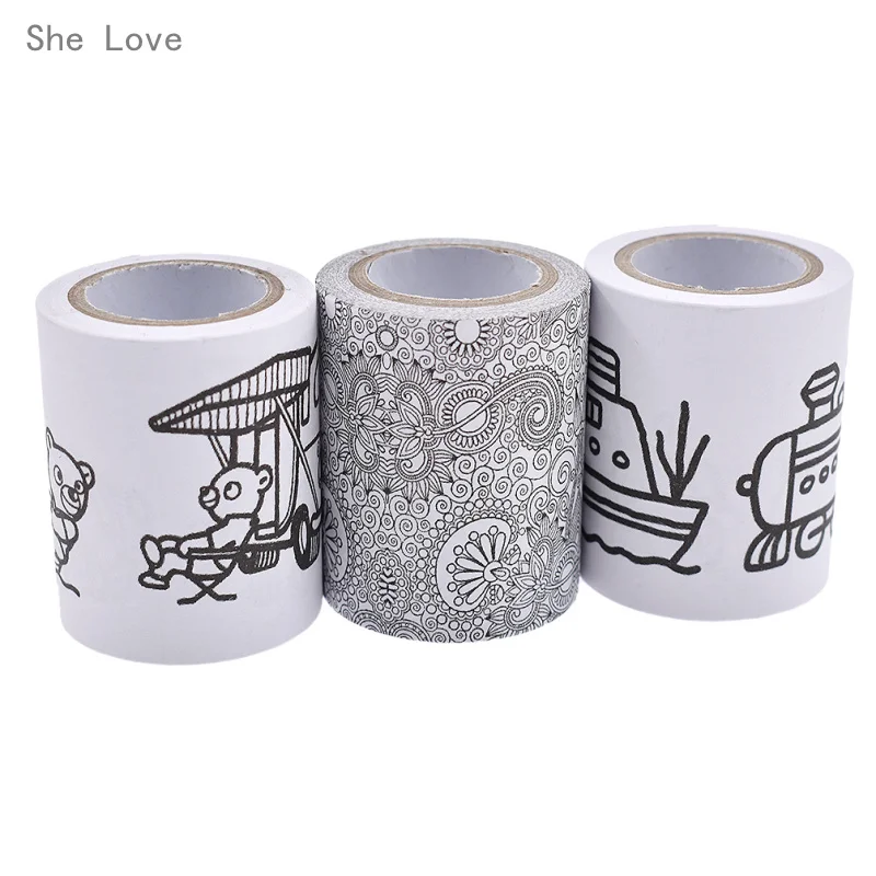 Chzimade Random Pattern Wide DIY Coloring Washi Tape Japanese Paper Scrapbooking Tools Masking Decorative Stationery | Дом и сад