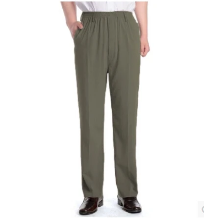 Брюки мужские летние тонкие повседневные брюки с эластичной завышенной талией