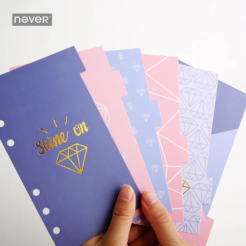 Никогда не спираль делители для блокнотов индекс страниц для Filofax Dokibook A6 аксессуары для планировщика 6 шт. творческая тенденция подарочные канцелярские товары