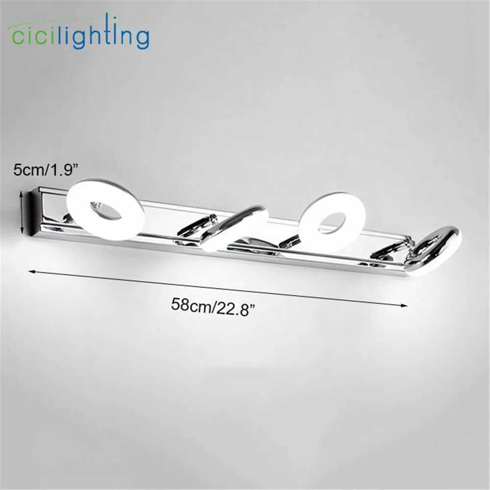 4-Light Художественный дизайн Светодиодный светильник 10 Вт 15 Вт 20 Вт зеркало для ванной комнаты передний Светильник 3000 К 4000 к 6000 К косметический настенный светильник для макияжа бра - Испускаемый цвет: 4-Light