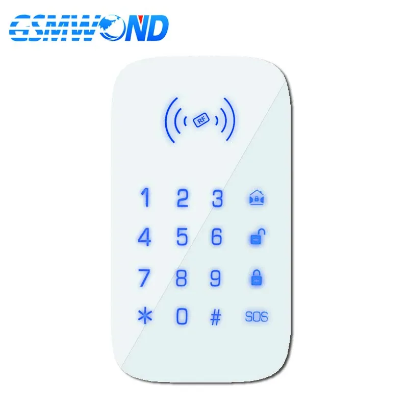 

GSMWOND Wireless Keyboard 433MHz Touch Keypad Install 1.5V AAA Battery For Our PG103 / W2B WIfi GSM Home Burglar Alarm System