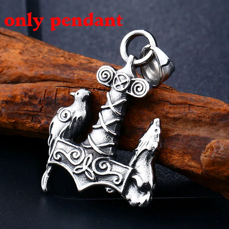 A only pendant Байер 316L нержавеющая сталь все виды Тор молот Мьёльнир кулон ожерелье Викинг скандинавский, норвежский колье с кулоном в стиле викингов мужской подарок - Окраска металла: A only pendant